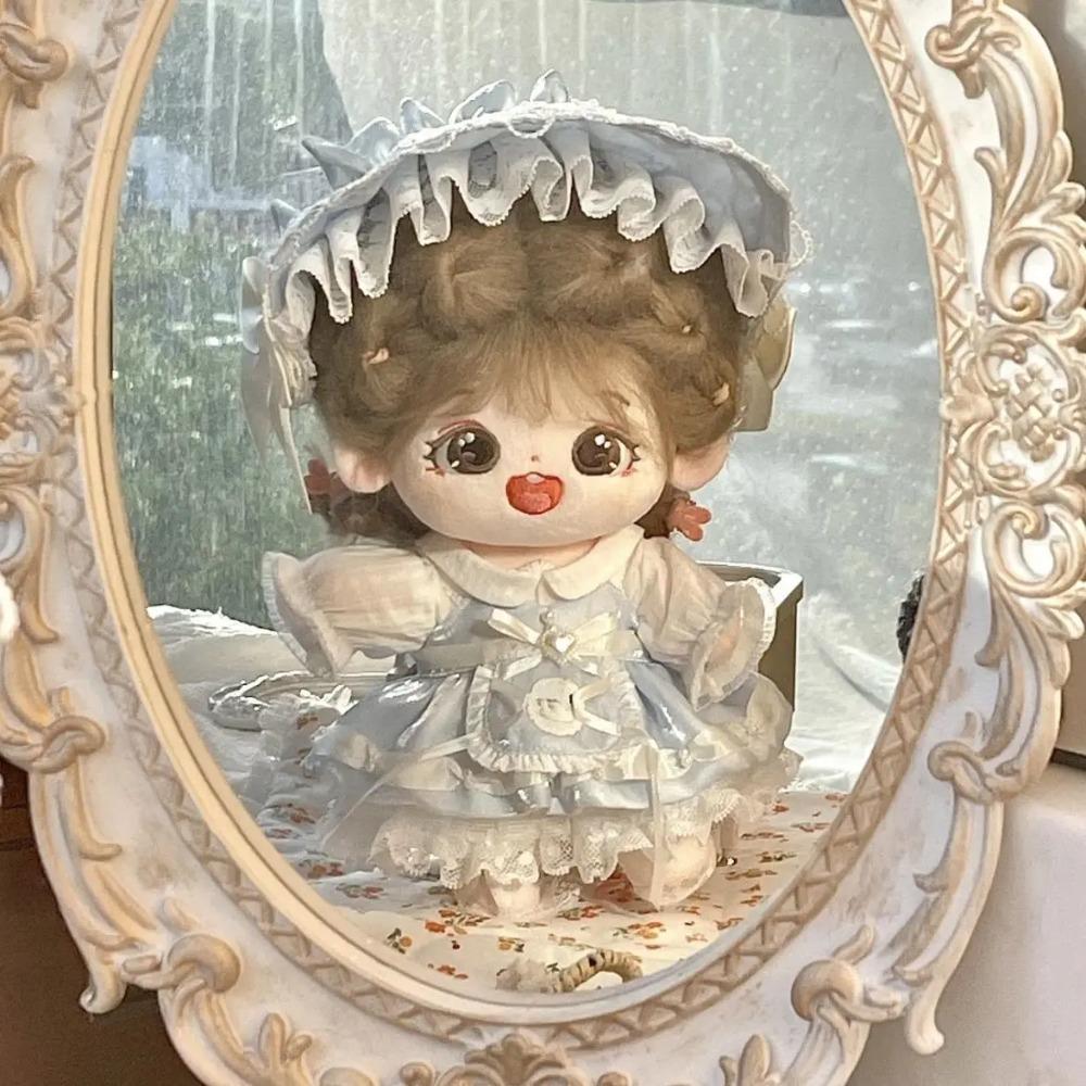 Kleding voor een pluche pop van 20 cm: schattige herfstrok, katoenen verkleedkleding voor poppen van 20 cm, geen specifieke poppenkleding.