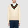 Gucci Sweaters Men's White V Neck Moderate 576802-XKAUK-9133