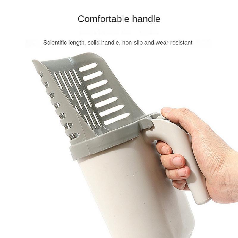 Widen Katzenstreuschaufel Selbstreinigende Schaufel mit Nachfüllbeuteln Große Katzentoilette Müllsammler Abfalleimersystem Heimtierbedarf