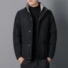 Winter Cotton Jacket Men's Loose Standing Collar Down Cotton Jacket Casual Fashion Warm Thick Cotton Jacket