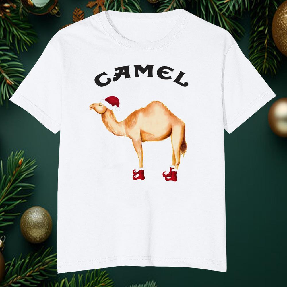 NEW Camel Christmas Hat Gift Christmas day White All Size Shirt AR314 Unisex T-Shirt S