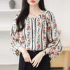 Spring New Style Round Neck Chiffon Shirt Women's Casual Top Loose Versatile Shirt