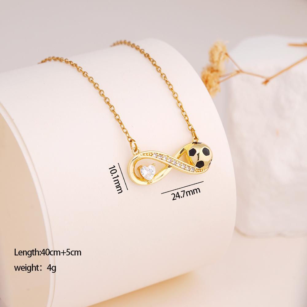 Football Necklace Light Luxury High Sense Versatile Simple Atmosphere Love Stainless Steel Collarbone Chain
