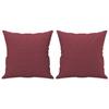 3 Piece Sofa Set with Cushions Wine Red Fabric