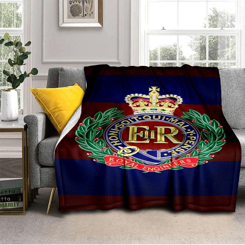 Königliche Pioniere Wappen Emblem Decke Geeignet für Sofas, Betten, Büros und Camping - Perfektes Geschenk für Halloween Weihnachten