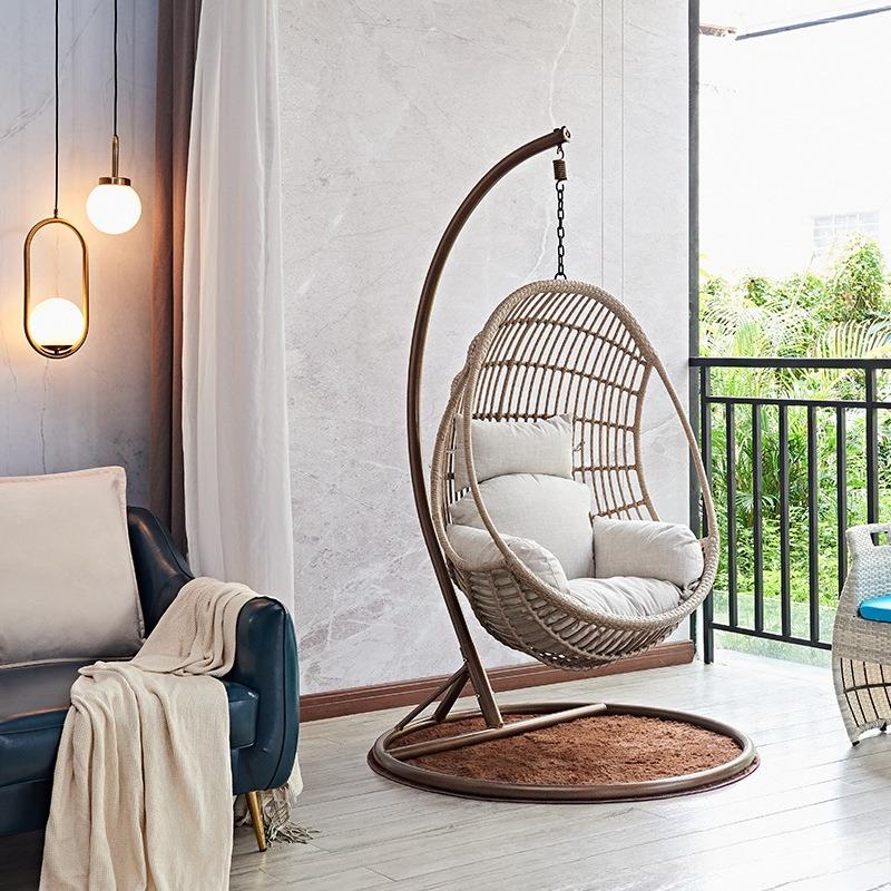 Outdoor Hanging Rattan Swing Chair,Indoor and Outdoor Cradle Basket,Comfortable Hanging Chair for Balcony,Stylish