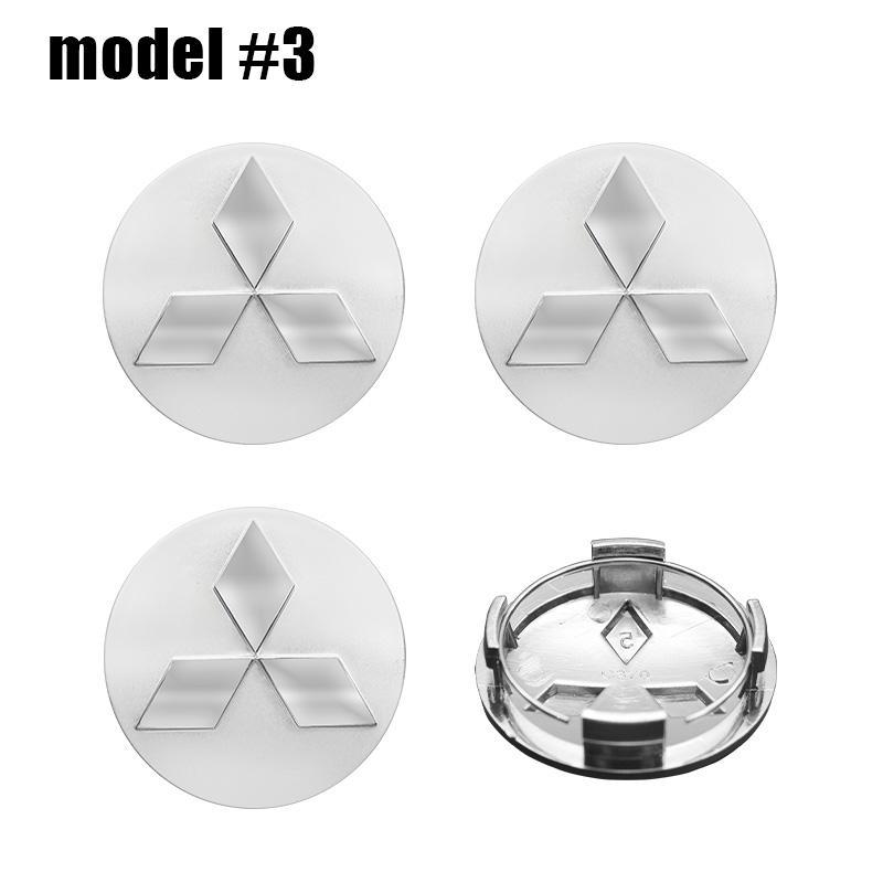 4ks 60mm Středové krytky kol pro auto, Kryty ráfků, Znaky pro Mitsubishi Lancer 9 10 EX Outlander 3 ASX Pajero L200 Competition