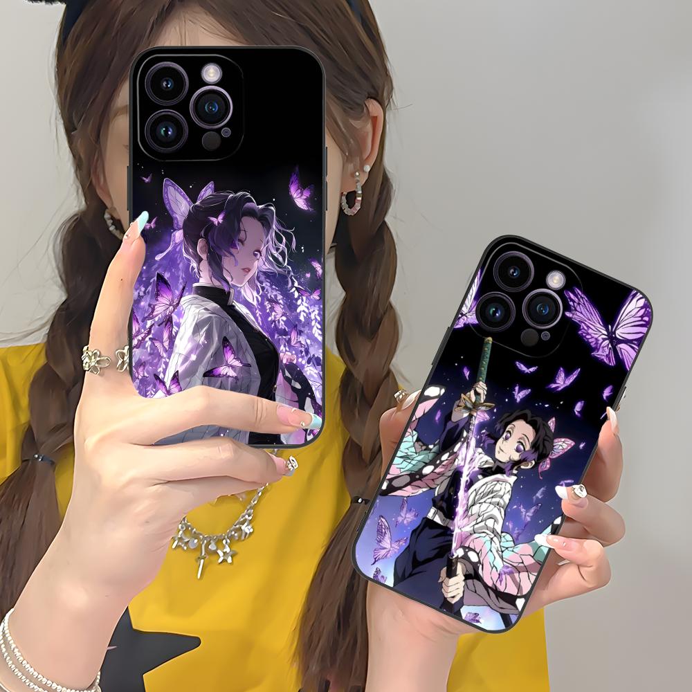 Demon Slayer Shinobu Kocho Phone Case for iPhone 16 15 14 13 12 11 X XR XS 8 7 Pro Max Plus Mini Colour Protective Pretty Cover