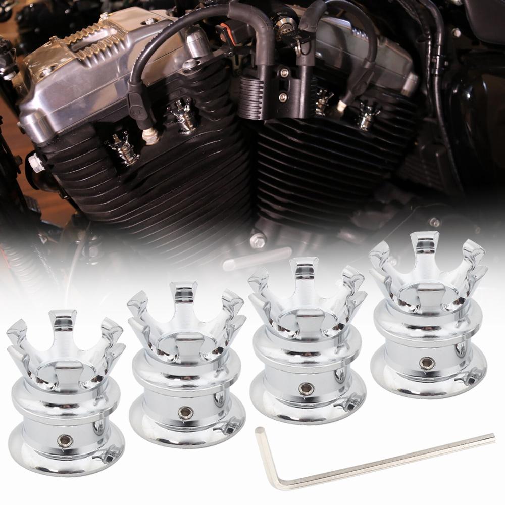 Motorcycle Spark Plug Head Bolt Cap Engine Topper Cover Crown For Harley Twin Cam Sportster XL883 Softail Dyna Big Twin 1340 Evo