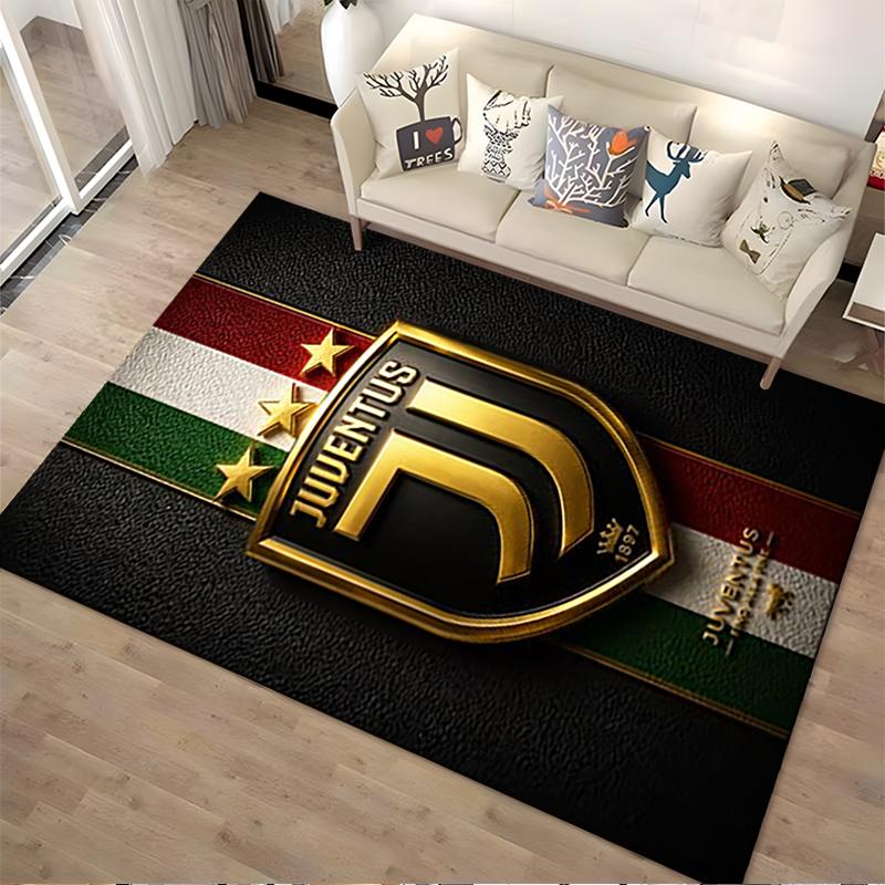 Juventus Logo Rug Design Non-slip Rug Suitable for Living Room and Bedroom Sofas