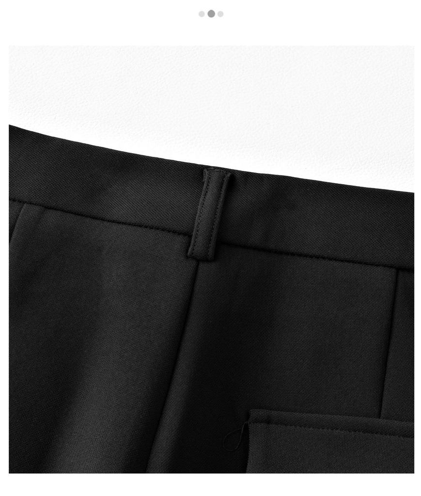2025 Women's High-Waisted Black Micro-Flare Pants – Slimming, Casual Drape with Split Hem