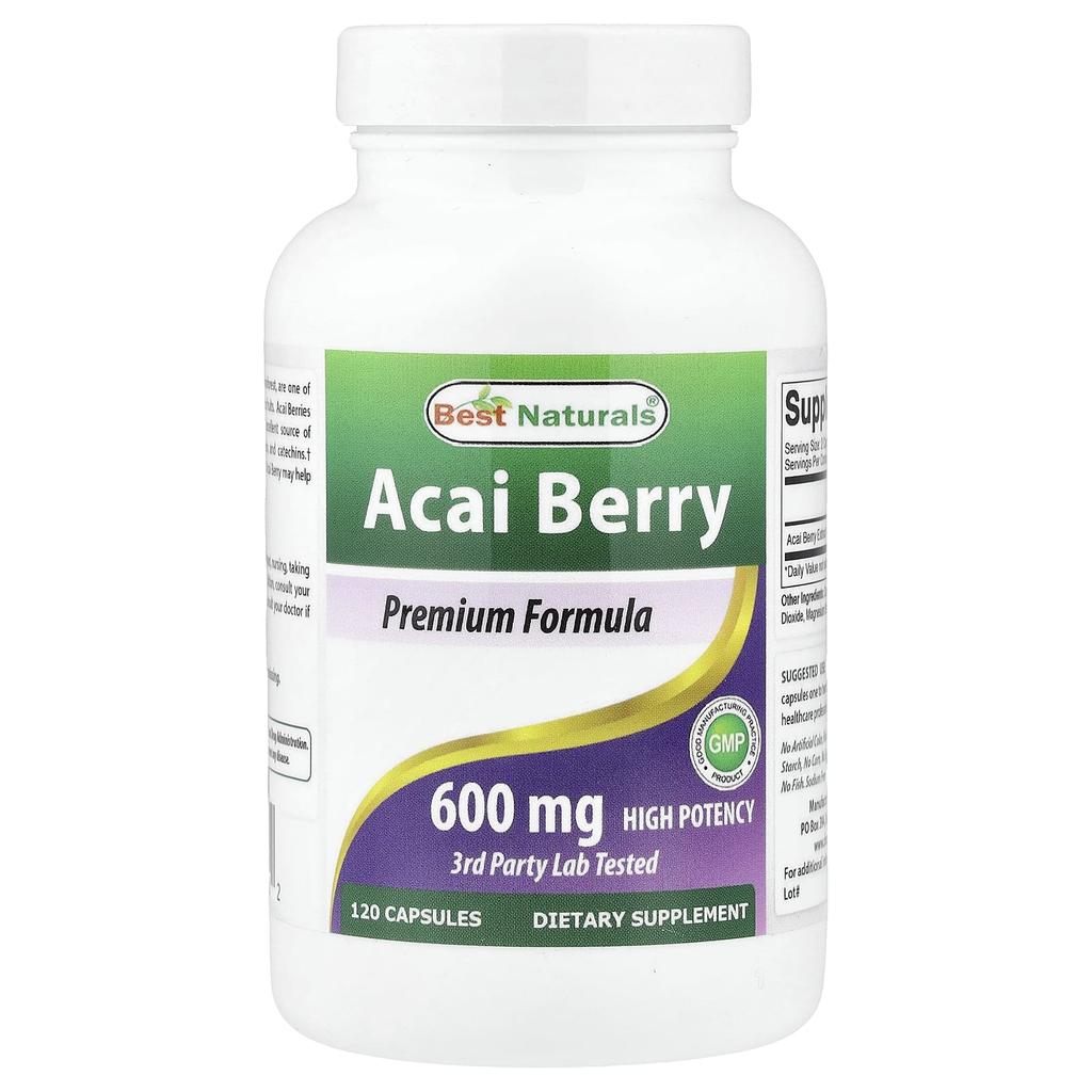 Best Naturals Acai Berry, 600mg, 120 Capsules