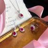 Elegant Edelsteen Drie-Delig Set: Oorbellen, Ketting en Ring voor Dames – Chic en Trendy Ontwerp