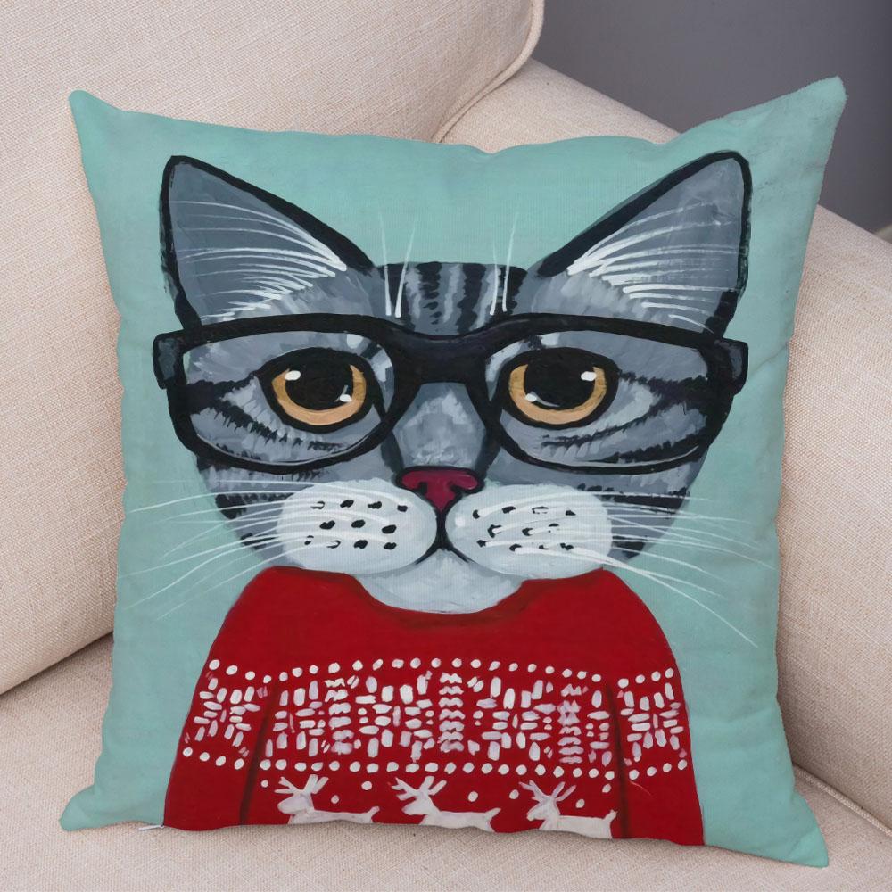 Bedroom Cute Funny Cartoon Coffee Cat Pillowcase Decoration Pet Animal Pillowcase Cushion Cover Sofa Home Car