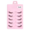 Halv øyevipper 5 par naturlige fluffy falske øyevipper Manga Lash 3D Faux Mink vipper Myk vingede vippeforlengelse Makeup Tool