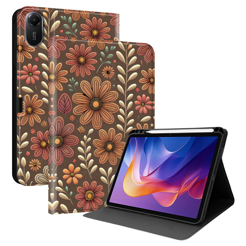 For Xiaomi Redmi Pad 2 PU Leather Case Pattern Print Tablet Cover Stand with Pen Slot (Stylus Not Included)