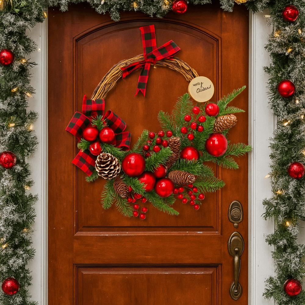 DIY Artificial Christmas Wreath Realistic Pine Cone Window Hanging Decor  Thanksgiving Decor