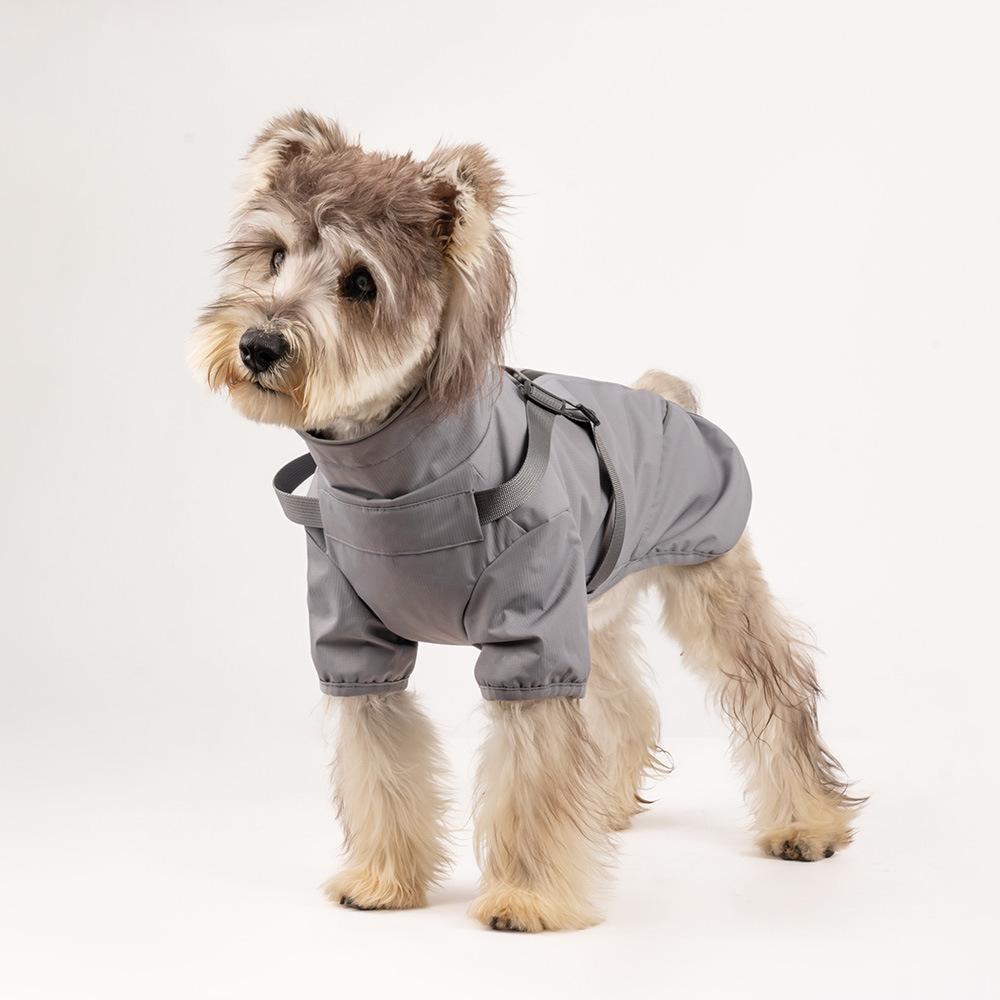 Foreign trade outdoor sports dog chest back raincoat waterproof reflective Teddy Schnauzer medium puppy raincoat 3XL