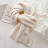 Korean Style Solid Color Wool Knitted Scarf for Women Autumn and Winter New Versatile Student Couple Warm Small Scarf