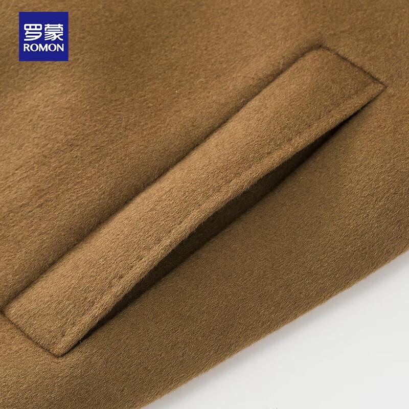ROMON Men's 100% Wool Double-Faced Mid-Length Overcoat