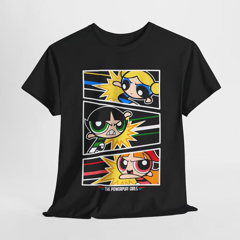 

Powerpuff Girls | Anime Shirt | Vintage Cartoon | Superhero Unisex Heavy Cotton Unisex T-Shirt XXL