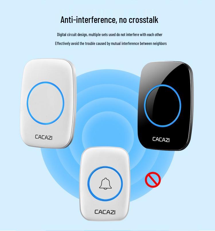 Three-in-One Wireless Remote Doorbell with AC Music - EU/UK/US/AU Specifications