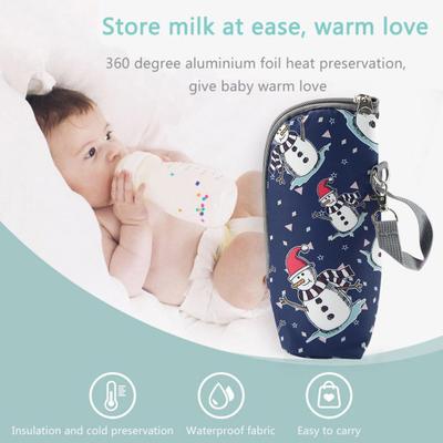 Babyflaschen-Isoliertasche Tragbarer Flaschenwärmer Thermische Babyflaschentasche mit Riemen Hält Flaschen warm für tägliche Ausflüge Reisen
