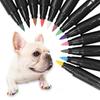 Yousheng 12-Color Pet Nail Art Pen Set Quick Dry Dog Nail Polish Pens for Puppy Cat Soft Brush Tip Creative Pet Grooming