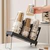 1Pc Cup Holder Single Row Household With Bracket Foldable Cup Holder Coffee Shop Cup Rack-A20P