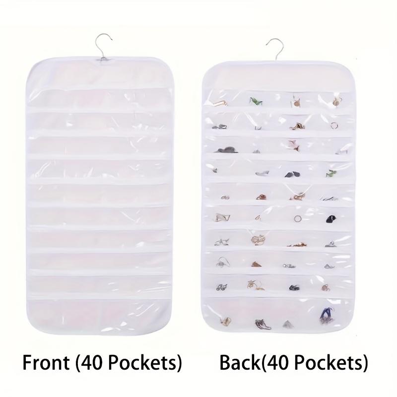 80/48 Pocket Jewelry Storage Roll, Double-sided Transparent Large-capacity Portable Pendant Bag Jewelry Organizer Storage Bag