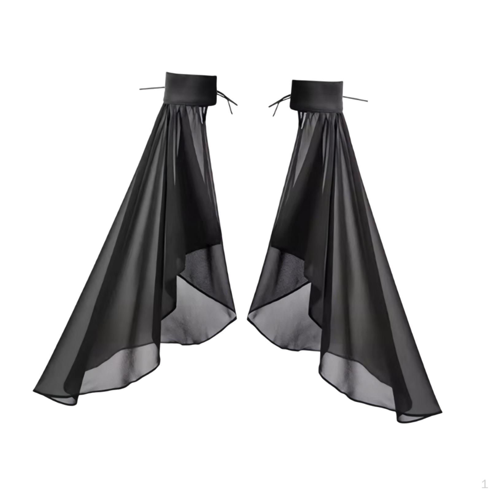 

Длинные рукава из тюля, атласный шифон, женские для сцены, Хэллоуина, вечеринки в честь Хэллоуина чёрный