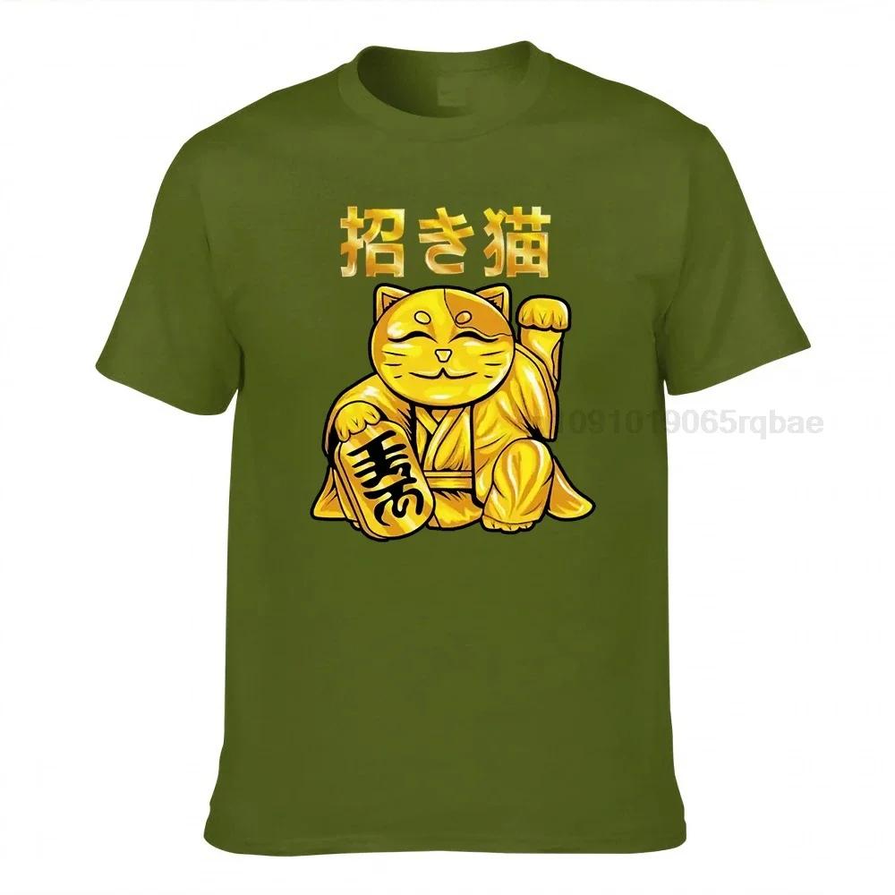 Fashion Unisex T Shirt Funny Japanese Unisexeki Neko Tshirt Oneck 100 Cotton Tshirt Round Neck Summer Lucky Fortune Cat Tee