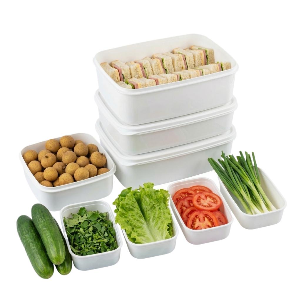 Food Grade Refrigerator Storage Containers Set Large Capacity Airtight Kitchen Food Storage Boxes Freezer Safe Vegetable Fruit Organizer