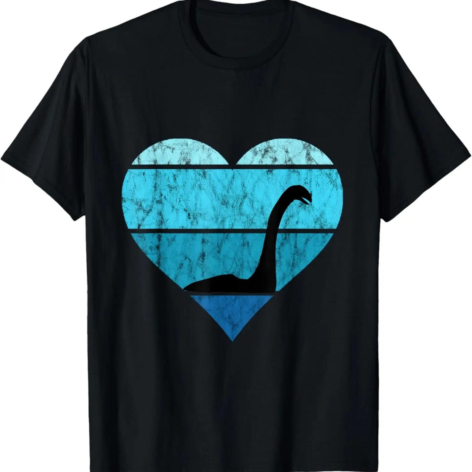 

Nessie Heart Retro Vintage Ocean Lake Monster Loch Ness T-Shirt XXXXXL чорний
