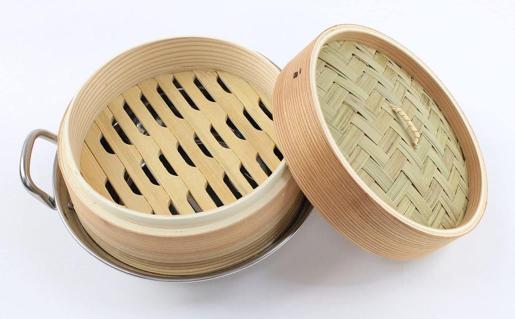 Manyo Made In Japan IH Compatible Stainless Steel Pot 18cm Set EX00408A Silver Color (Pot)/Natural (Seiro)