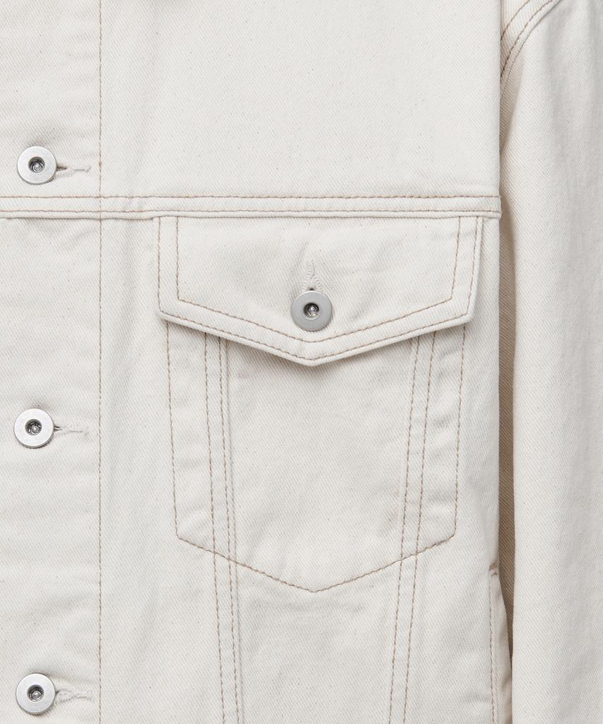 Musinsa Standard Contrast Stitch Relaxed Denim Trucker Jacket [Cream]