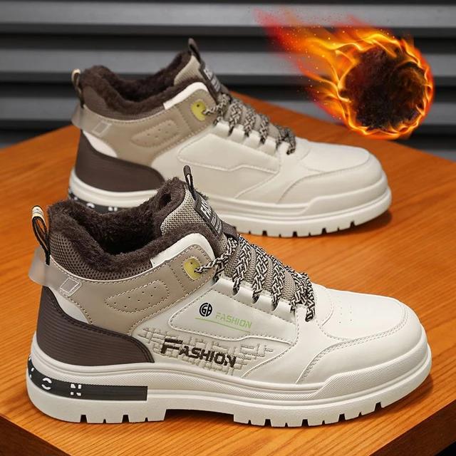 

Новые зимние мужские ботинки с бархатными теплыми хлопковыми ботинками, уличные нескользящие ботинки на шнуровке для снега, повседневная спортивная обувь на толстой подошве 39