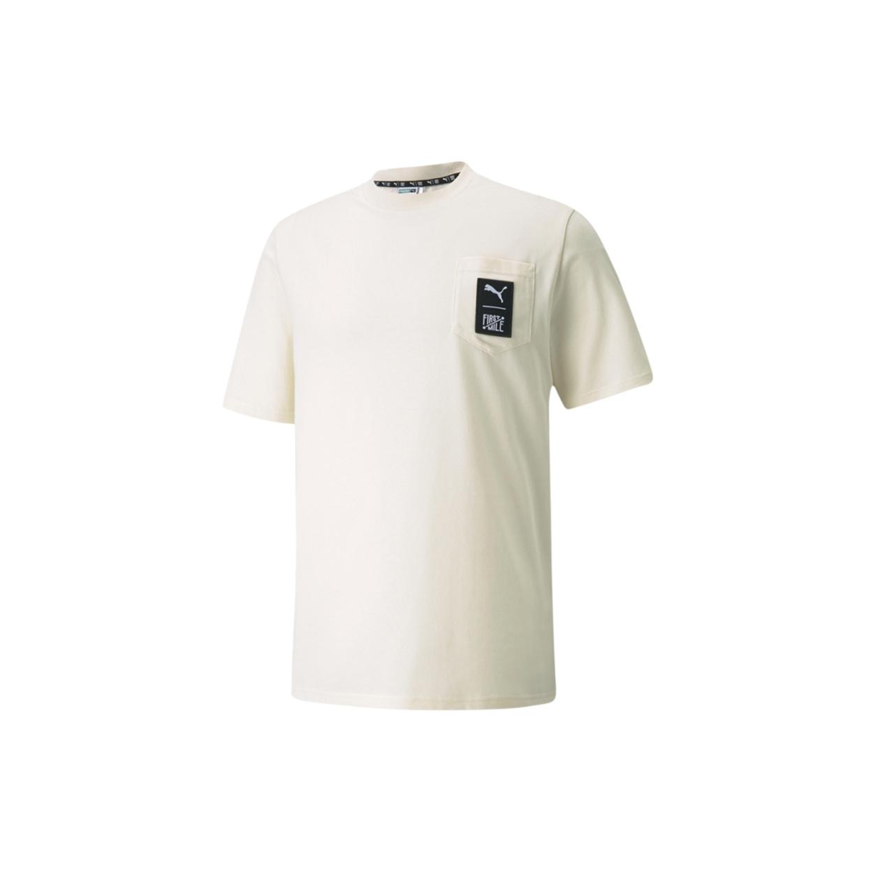 PUMA x FIRST MILE Crossover Pocket Small Label Solid Color Sports Short Sleeve White Men s 532337-73 XXL
