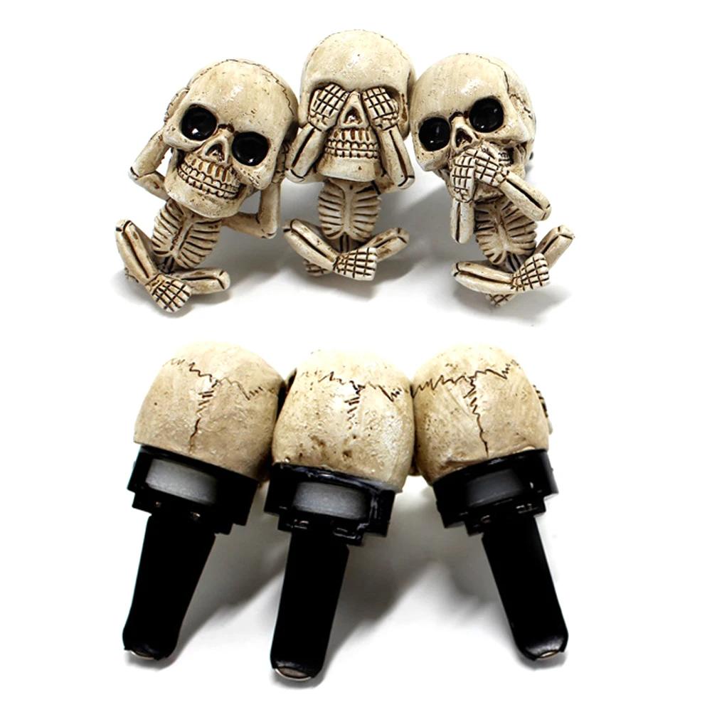 3Pcs/Set Skull Car Air Freshener Clip Creative Automobile Perfume Diffuser with Replaceable Fragrance Plug-Ins Car Decorations