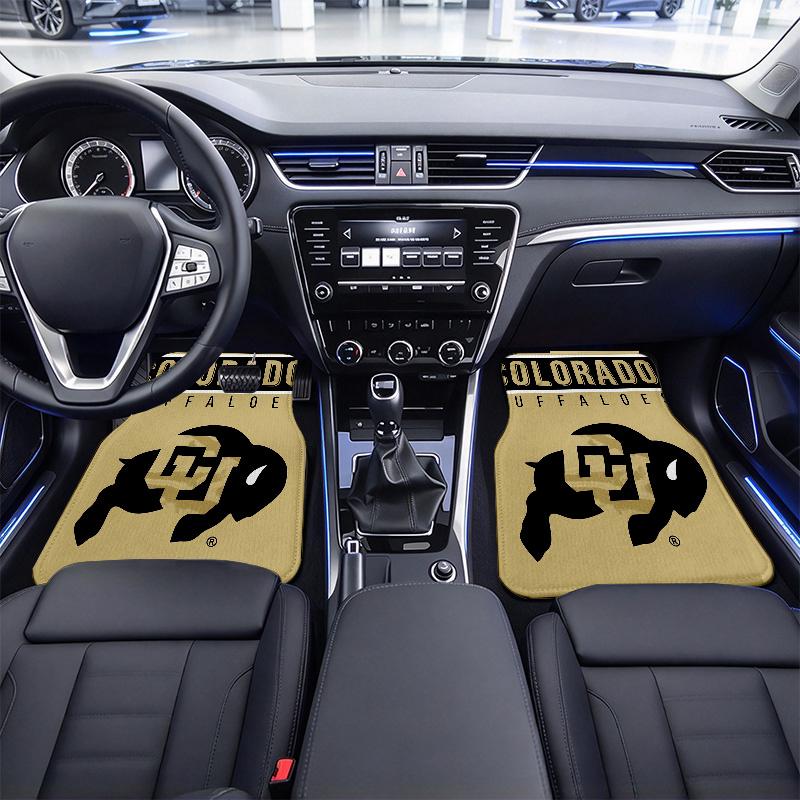 Colorado Buffaloes Black Car Floor Mats Full Coverage All-Season Car Mats, XPE Non-Slip And Wear-Resistant Mats Suitable for SUV Interiors, Textured C