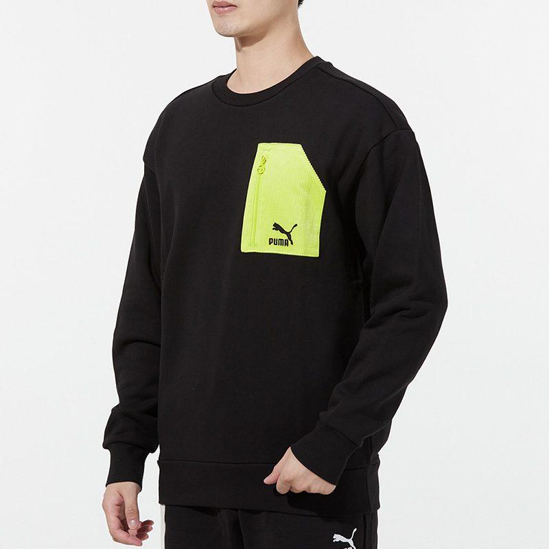 Puma Sweatshirts Men's Black Crew Neck Moderate Regular 535130-01
