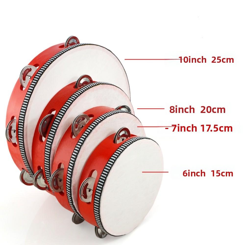 4/6/8/10 Inch Hand Held Drum Metal Jingles Children Drum New Percussion Toy For Party Games