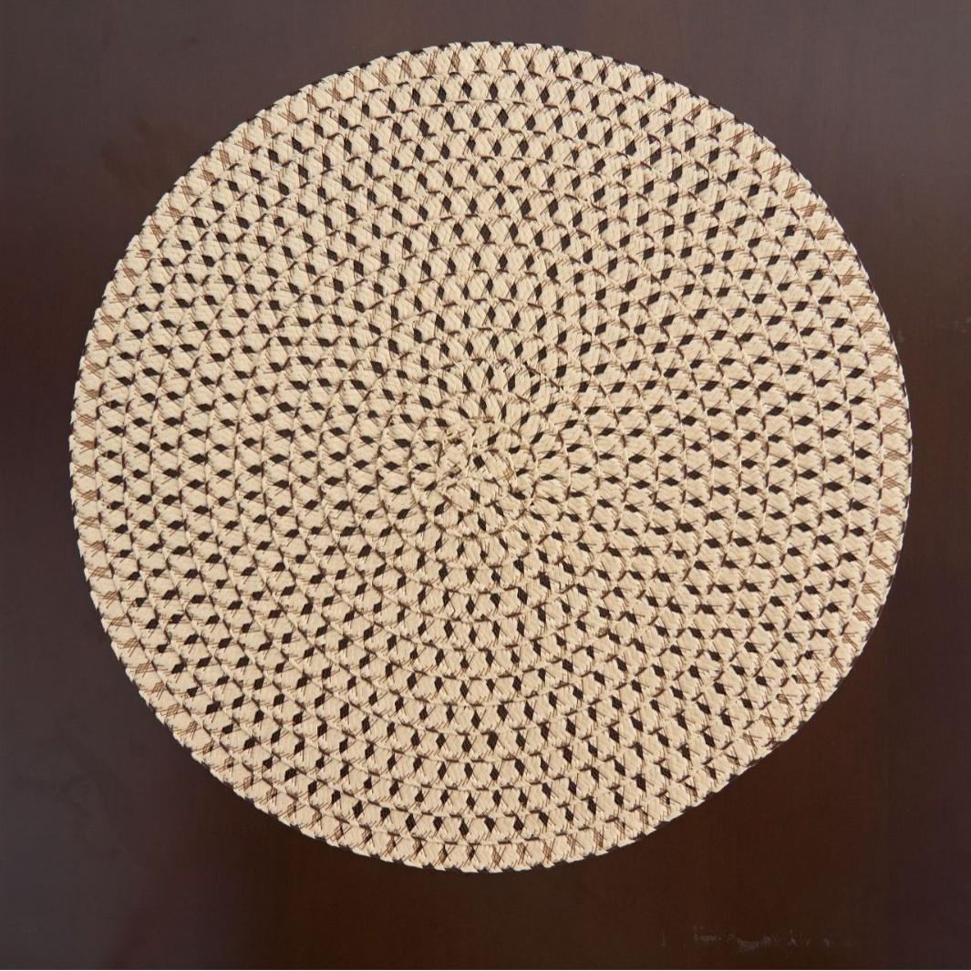 

38cm Beige Retro Placemat Heat-resistant Plate Mat Hollowed Out Decorative Utensil Pads Table Mats for Kitchen Table Decoration Diameter 38cm