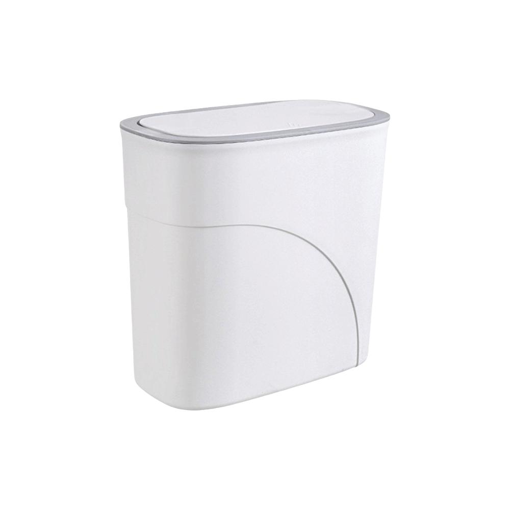 Slim Narrow Gap 11L Bathroom Trash Can with Lid Living Room Dustbin  Home Use