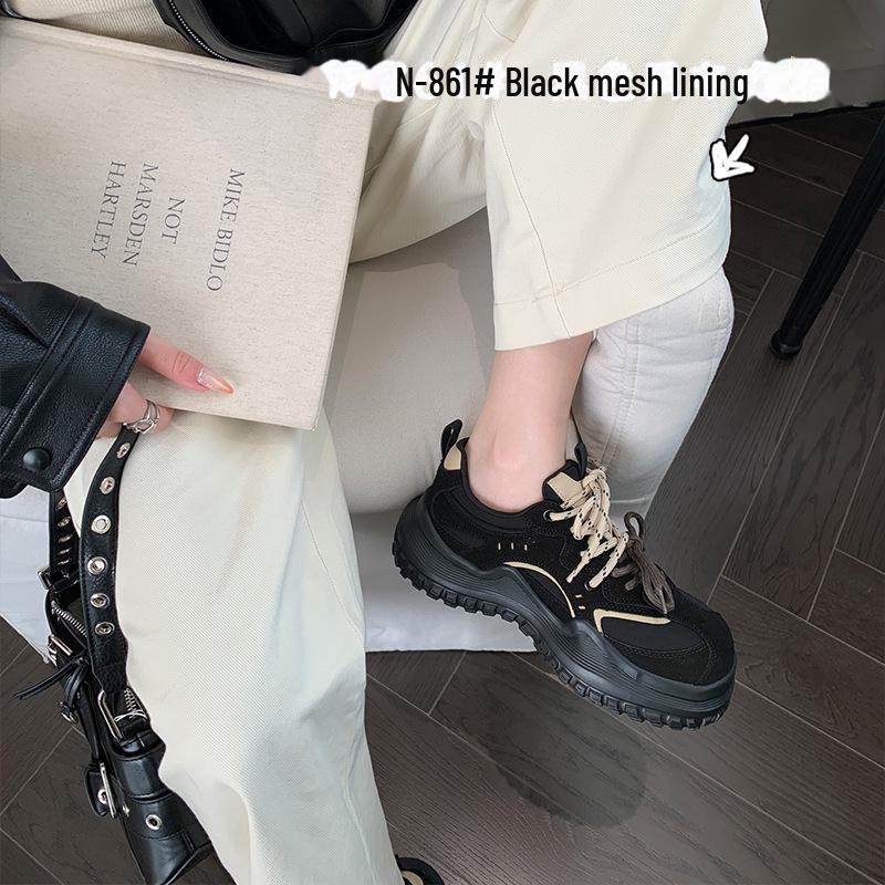 Γυναικεία Παπούτσια Shougu 2024 Ρετρό Πλατφόρμα με Βελούδο και Διπλά Κορδόνια