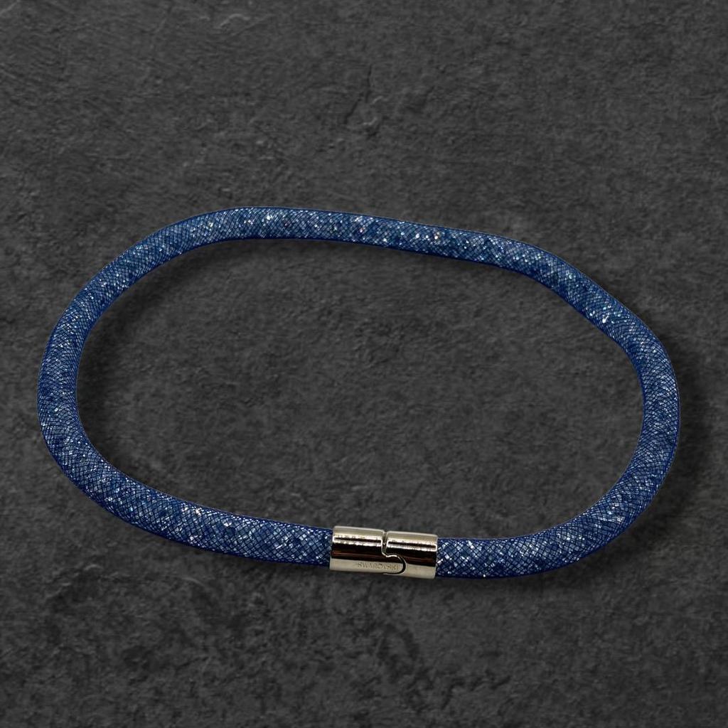 Used Swarovski Stardust Choker Necklace Blue Lam 1176