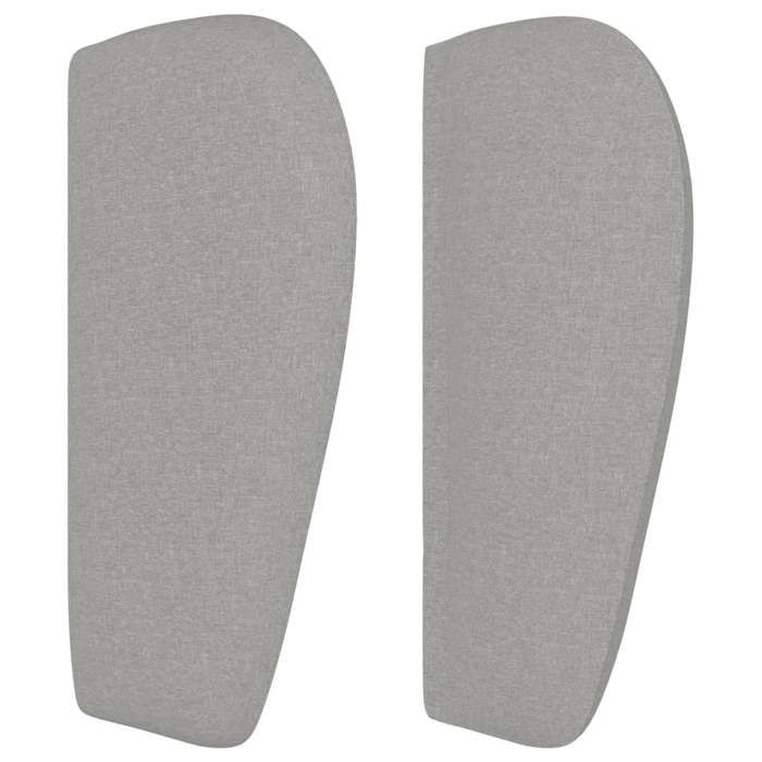 Tête de lit - Avec oreilles - Gris clair - 147 x 23 x 78/88 cm - Hauteur réglable