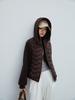 Popular Cotton Clothes Women's Short Autumn and Winter New Season Hooded Spliced Cotton Clothes Light Women's Coat