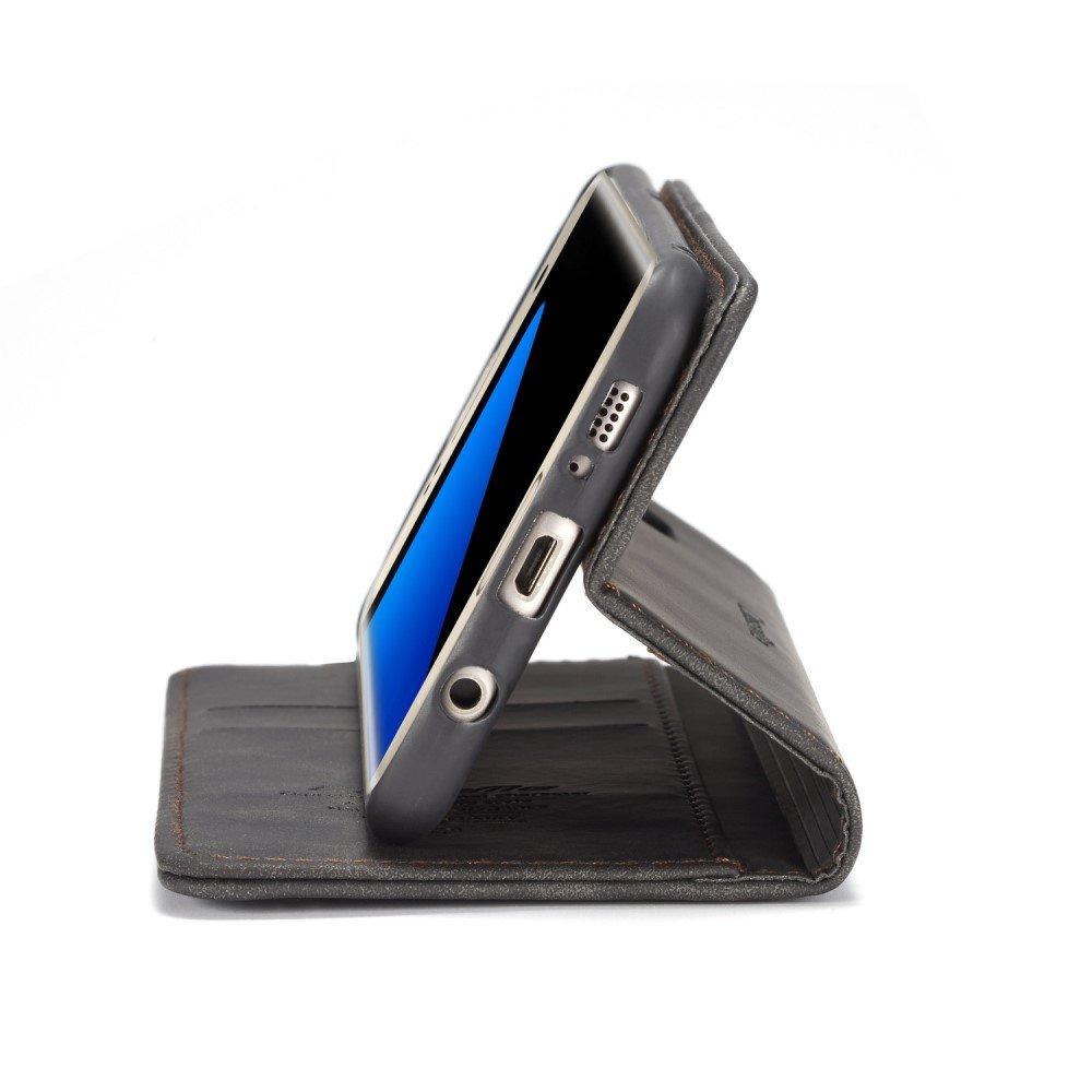 CASEME case for Samsung Galaxy S7 Edge, Leather Wallet Case, black