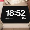 2D Flat 1pc Digital Clock Pattern DoorMats Non-Slip Bathroom Floor Mat, Microfiber Absorbent Machine Washable Polyester Rug